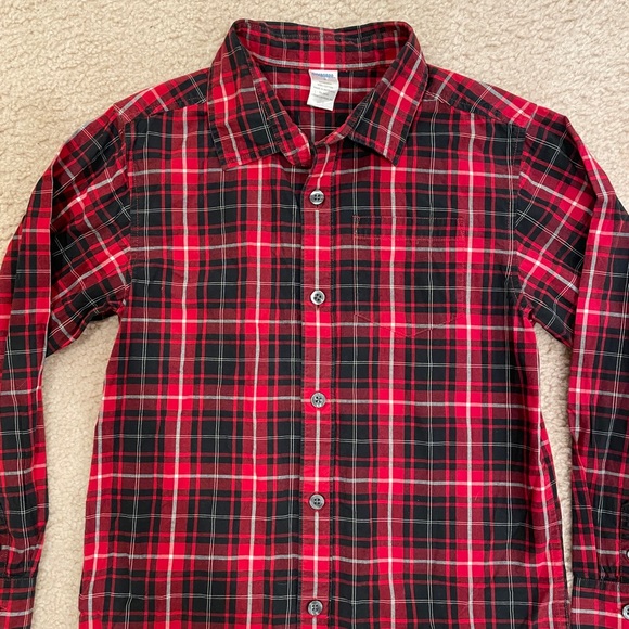 Gymboree Button-Down Christmas Dressy collared Boy’s Plaid Shirt, size 8 - Picture 4 of 5